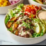 Delicious simple and savory burger bowls with fresh ingredients.