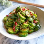 Spicy Asian cucumber salad with bright colors and fresh ingredients