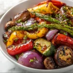 Deliciously marinated grilled veggies on a barbecue grill