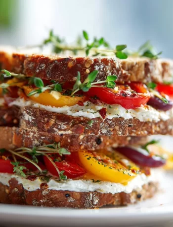 Delicious beach sandwich served on the shore