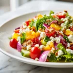 A vibrant Scala Chopped Salad with fresh vegetables and herbs