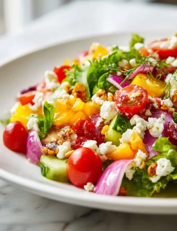 A vibrant Scala Chopped Salad with fresh vegetables and herbs