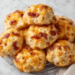Yogurt Cheddar Bacon Biscuits made with 2-ingredient dough