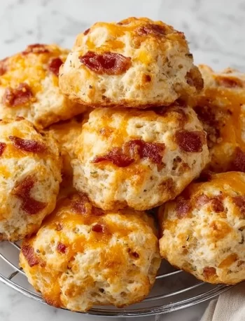 Yogurt Cheddar Bacon Biscuits made with 2-ingredient dough