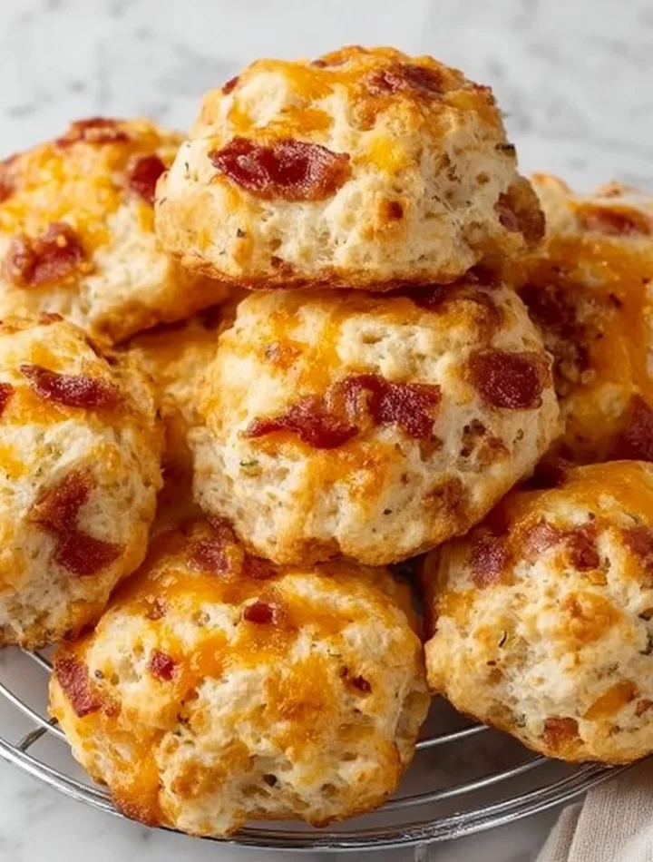 Yogurt Cheddar Bacon Biscuits made with 2-ingredient dough