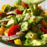 Avocado Salad with Lime Cilantro Dressing served in a bowl