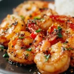 Delicious Blackstone Shrimp cooked to perfection on a griddle.