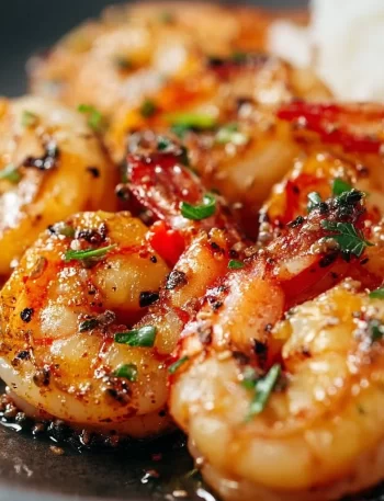 Delicious Blackstone Shrimp cooked to perfection on a griddle.