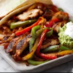 Delicious Blackstone chicken fajitas served with fresh vegetables and spices