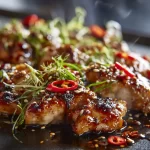 Delicious Blackstone hibachi chicken cooked in teppanyaki style