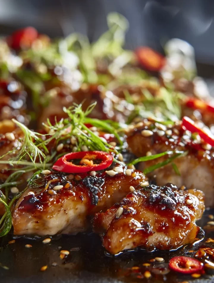 Delicious Blackstone hibachi chicken cooked in teppanyaki style