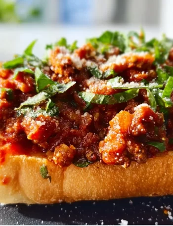Delicious Blackstone Italian Sloppy Joes served on a plate with toppings.