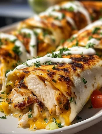Delicious Blackstone Roast Chicken Loaded Chicken Burritos served with fresh toppings.
