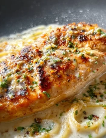 Creamy Chicken Alfredo with Garlic Butter and Griddle Sauce served on a plate