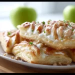 Cream cheese puff pastry with apples, fresh baked and ready to serve.