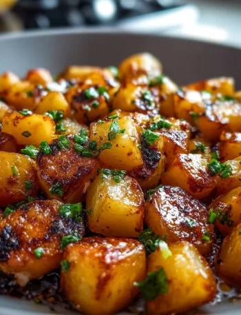 Crispy Blackstone Potatoes served as a delicious side dish