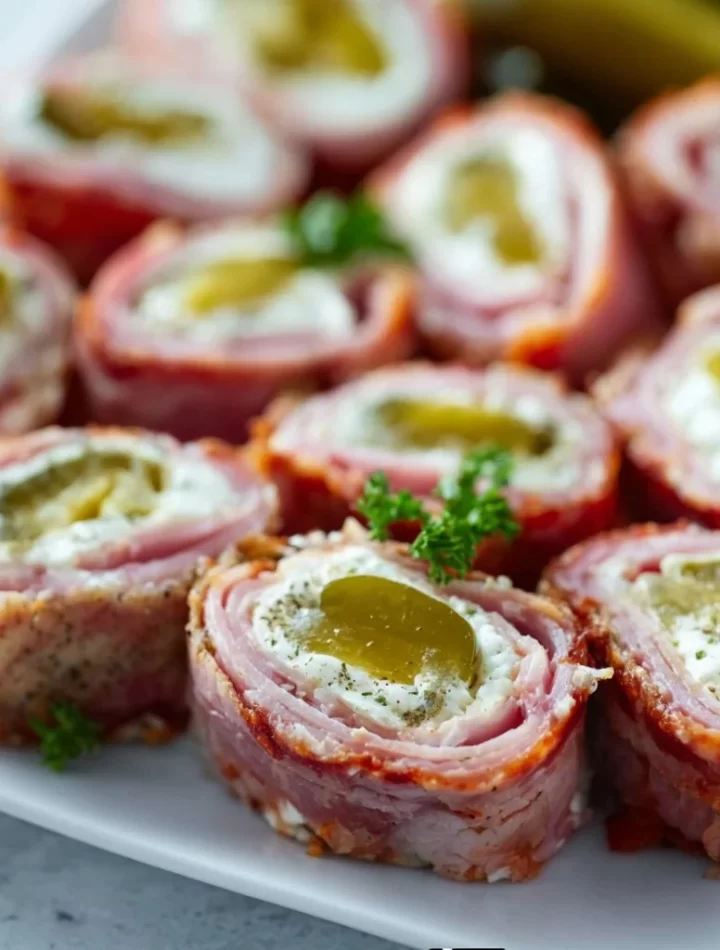 Delicious easy ham roll-ups with cream cheese and herbs, perfect for parties.