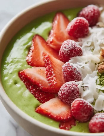 Flat Tummy Green Smoothie made with fresh greens and healthy ingredients