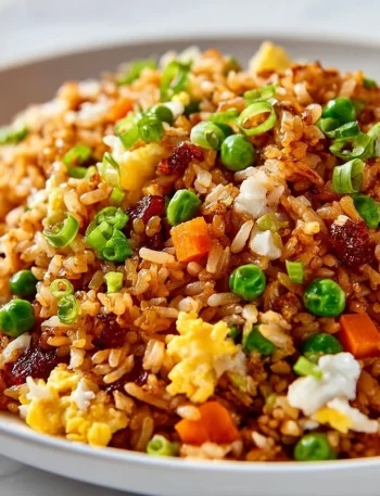 Delicious Blackstone fried rice recipe with vibrant vegetables and seasonings