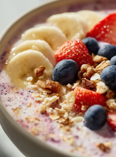 Delicious Glow Up Smoothie filled with fresh fruits and greens for a healthy boost