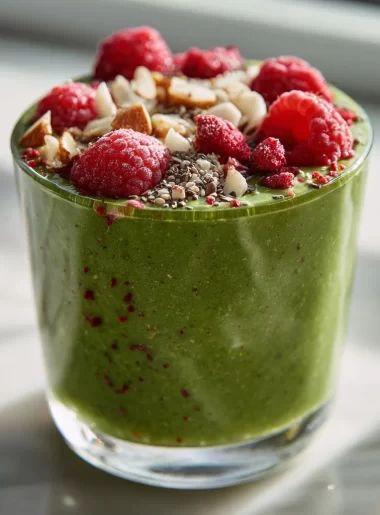 Green detox smoothie recipe for busy moms, packed with nutrients.