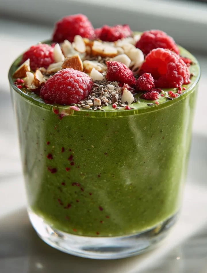 Green detox smoothie recipe for busy moms, packed with nutrients.