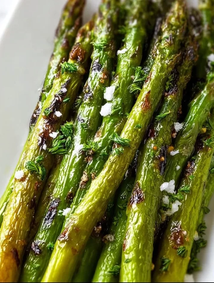 Healthy Blackstone asparagus cooked on a grill for a colorful dish.