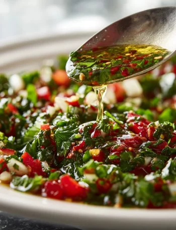 Delicious Lebanese salad dressing showcasing vibrant ingredients and flavors