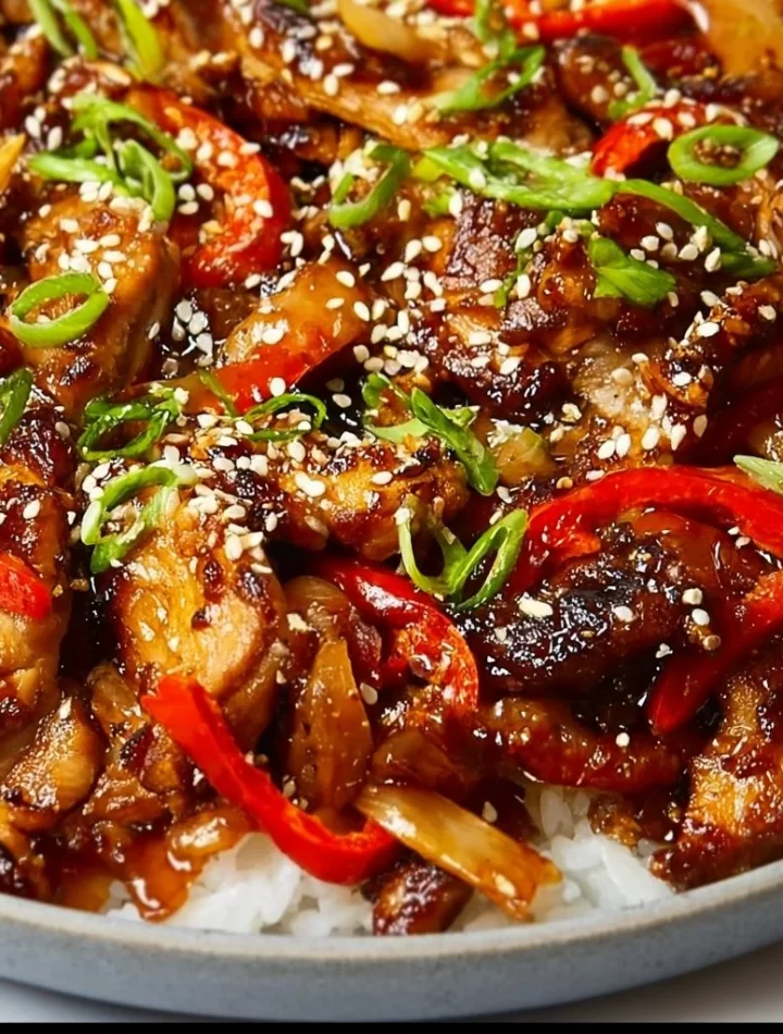 Delicious Blackstone Chicken Teriyaki cooked to perfection on a griddle.