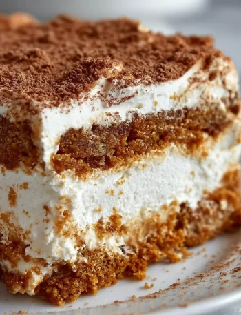 Oatmeal Creme Pie Tiramisu dessert featuring layers of creamy filling and oatmeal cookies.