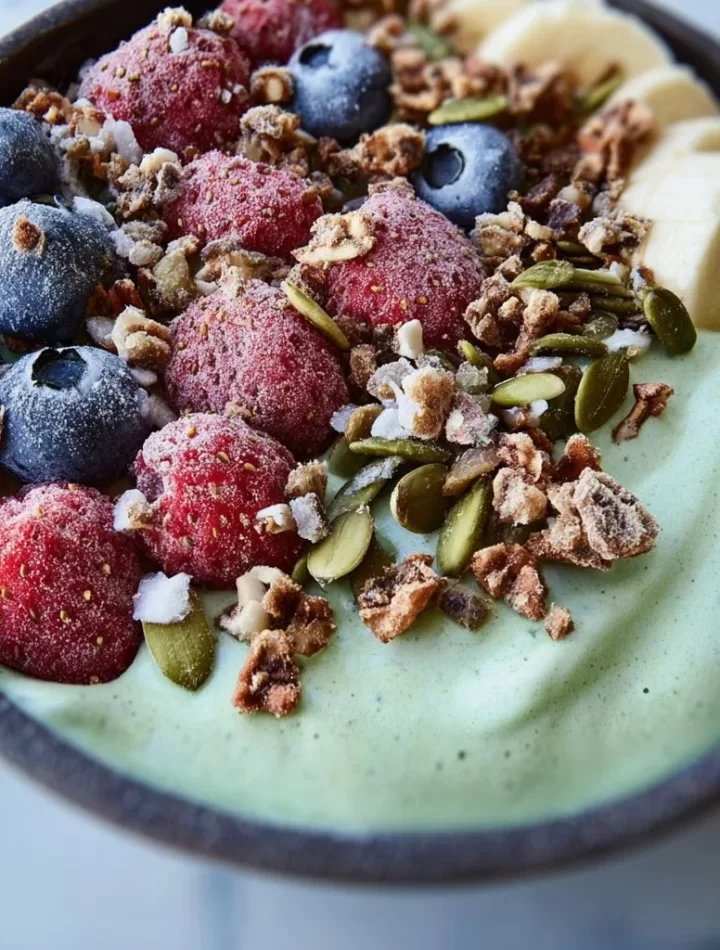 Ocean Smoothie Bowl with fresh fruits and toppings