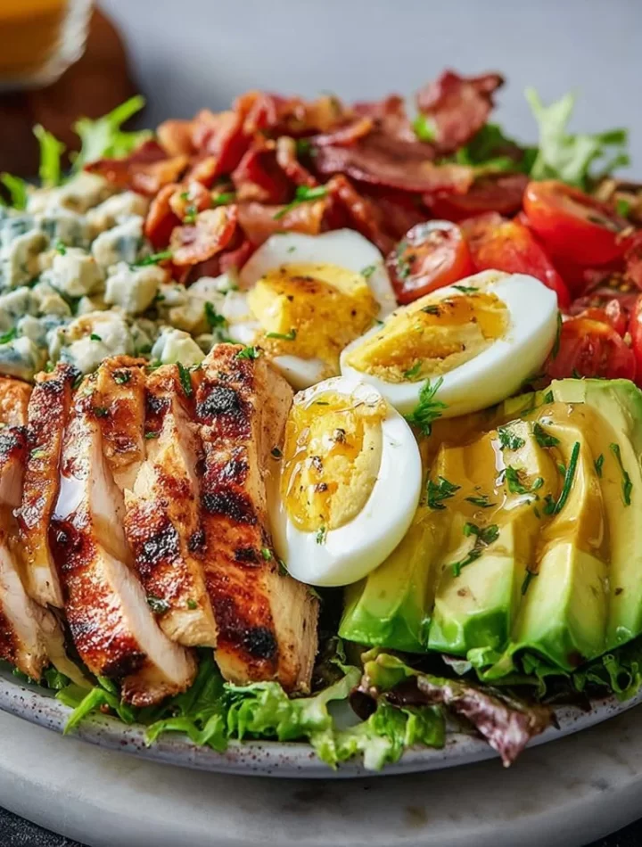 Paleo Grilled Chicken Cobb Salad with Honey Dijon Dressing
