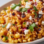 Delicious Blackstone Mexican street corn served on a plate