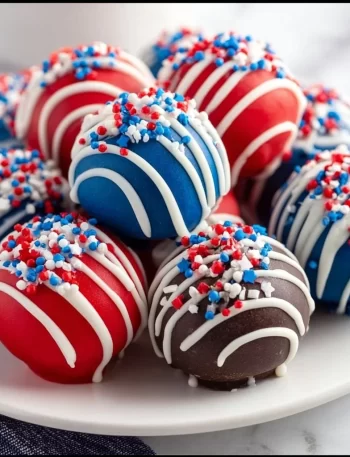 Patriotic Red, White & Blue Oreo Balls for 4th of July celebrations