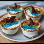 Colorful Shark Snack Cups for serving snacks at parties and events