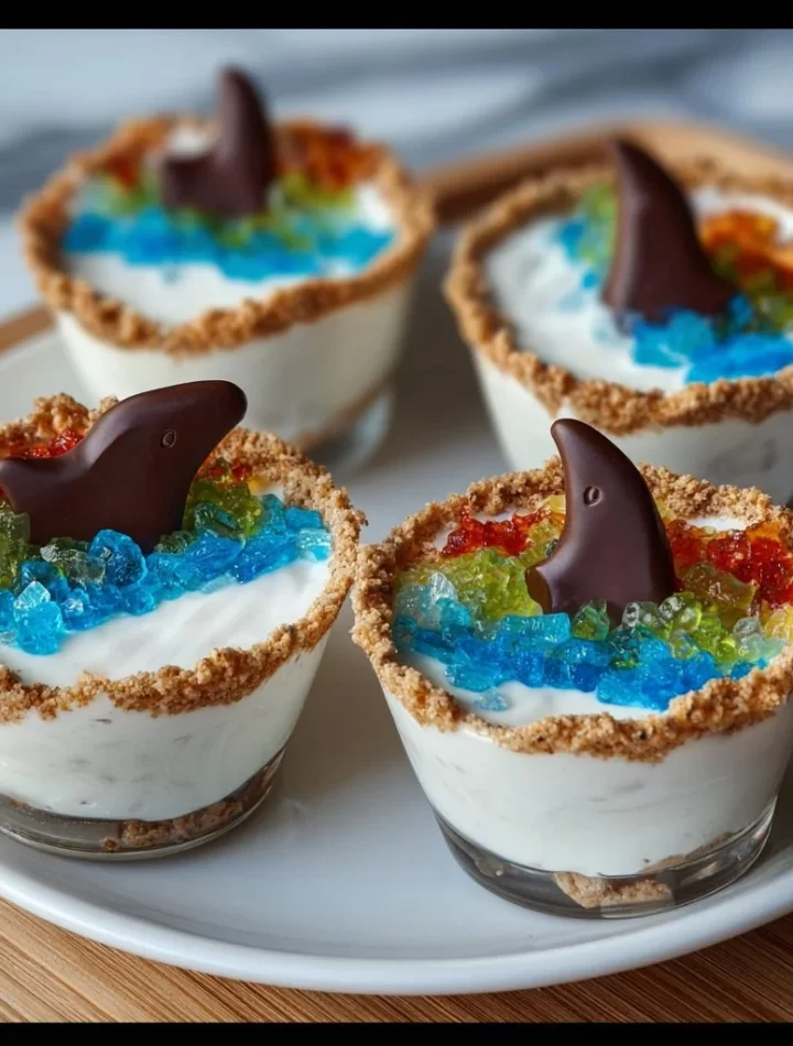 Colorful Shark Snack Cups for serving snacks at parties and events