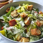 Vegetarian Caesar Dressing served over a fresh salad