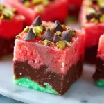 Delicious watermelon fudge served on a plate, perfect summer treat