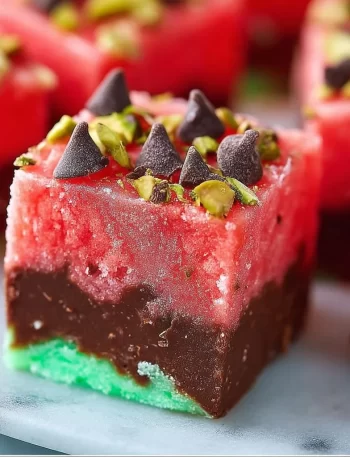 Delicious watermelon fudge served on a plate, perfect summer treat
