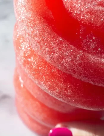 Refreshing watermelon slushies in a glass with mint garnish