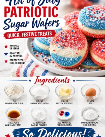Colorful patriotic sugar wafers for 4th of July celebrations