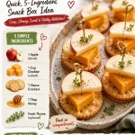 Delicious apple cheddar crackers on a rustic wooden plate