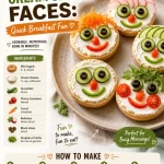 Creative bagel cream cheese faces for a fun breakfast experience