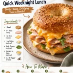 Delicious Bagel Turkey Melt sandwich with melted cheese and turkey