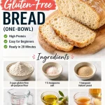 One-bowl no-knead gluten-free bread ready to be sliced and served.