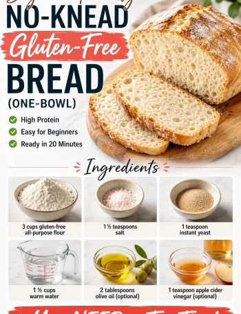 One-bowl no-knead gluten-free bread ready to be sliced and served.
