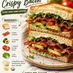 Delicious BLT sandwich with crispy bacon, fresh lettuce, and ripe tomatoes.