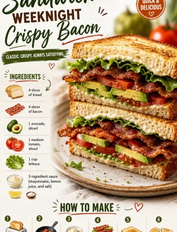 Delicious BLT sandwich with crispy bacon, fresh lettuce, and ripe tomatoes.