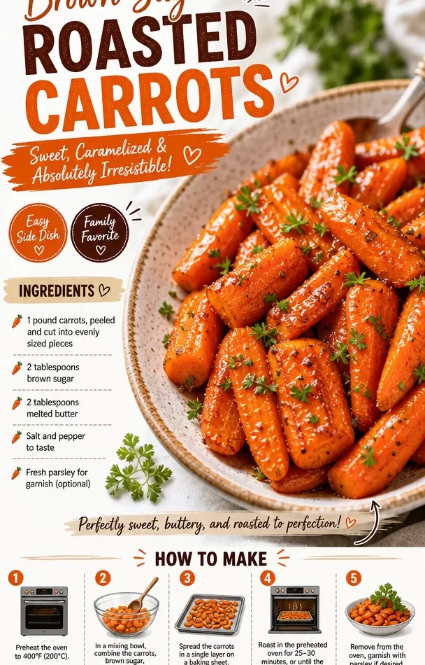Plate of brown sugar roasted carrots garnished with herbs.