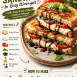 Delicious Caprese grilled sandwich made with fresh ingredients.